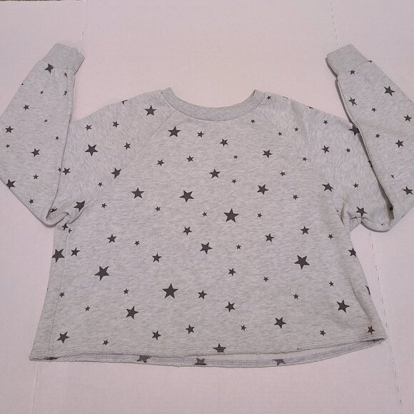 Pink Rose Gray Star Print Pullover Sweatshirt - Size M - Picture 5 of 13